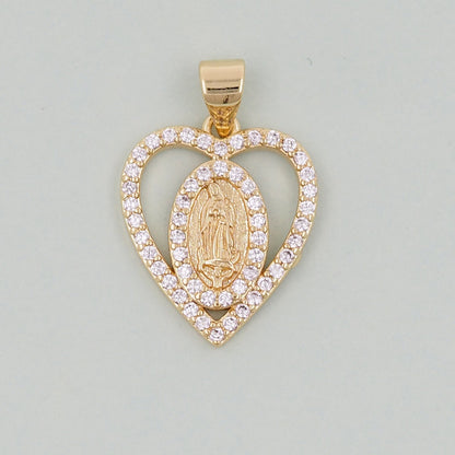 Gold Our Lady of Guadalupe Charms,18K Gold Filled virgin mary Pendant,virgin mary Charm Bracelet Necklace for DIY Jewelry Mak