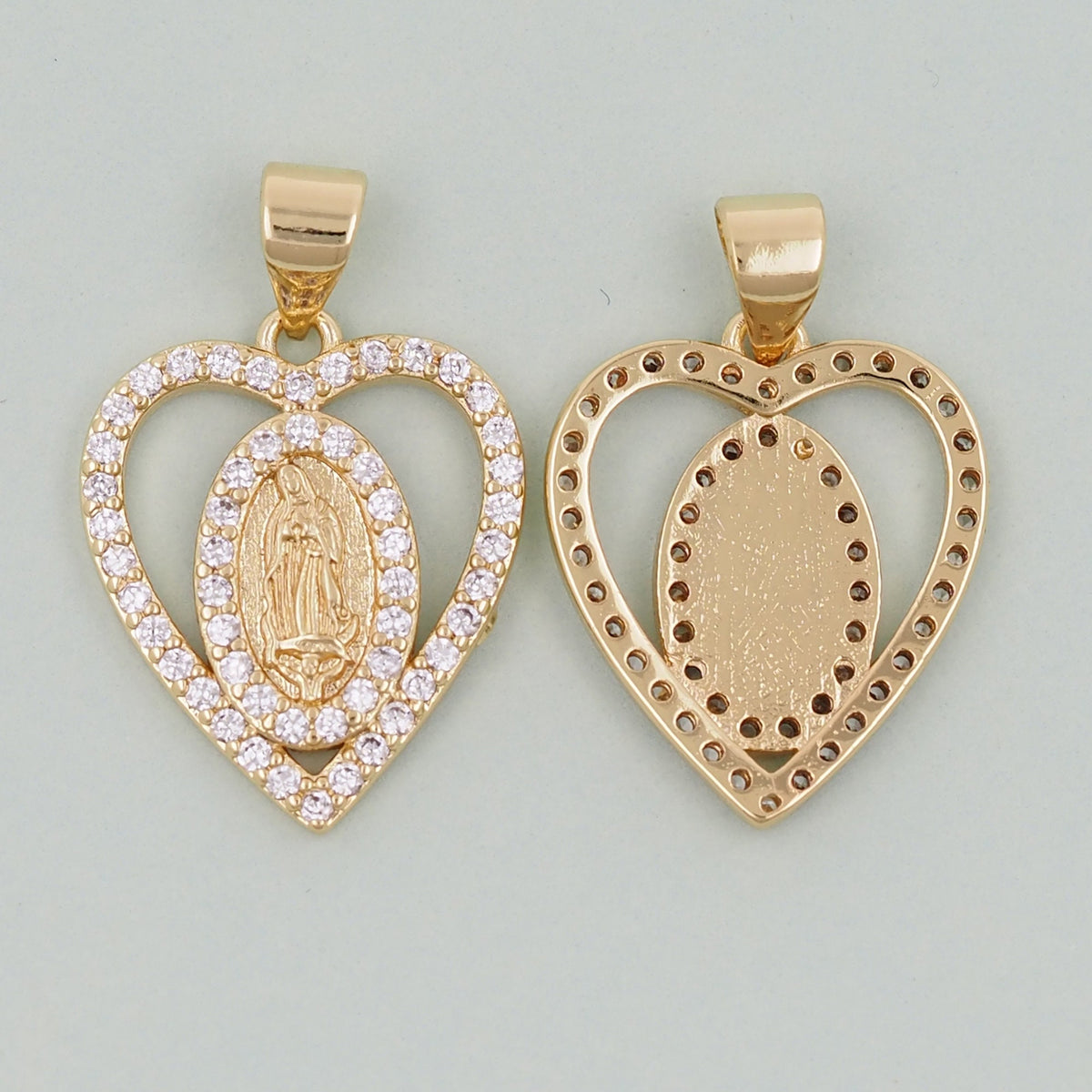 Gold Our Lady of Guadalupe Charms,18K Gold Filled virgin mary Pendant,virgin mary Charm Bracelet Necklace for DIY Jewelry Mak