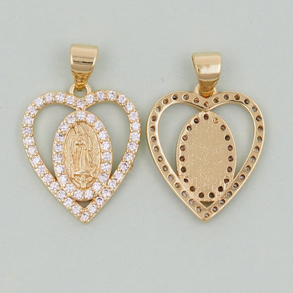 Gold Our Lady of Guadalupe Charms,18K Gold Filled virgin mary Pendant,virgin mary Charm Bracelet Necklace for DIY Jewelry Mak