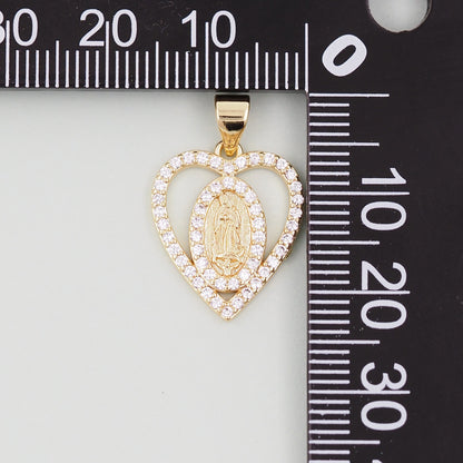 Gold Our Lady of Guadalupe Charms,18K Gold Filled virgin mary Pendant,virgin mary Charm Bracelet Necklace for DIY Jewelry Mak