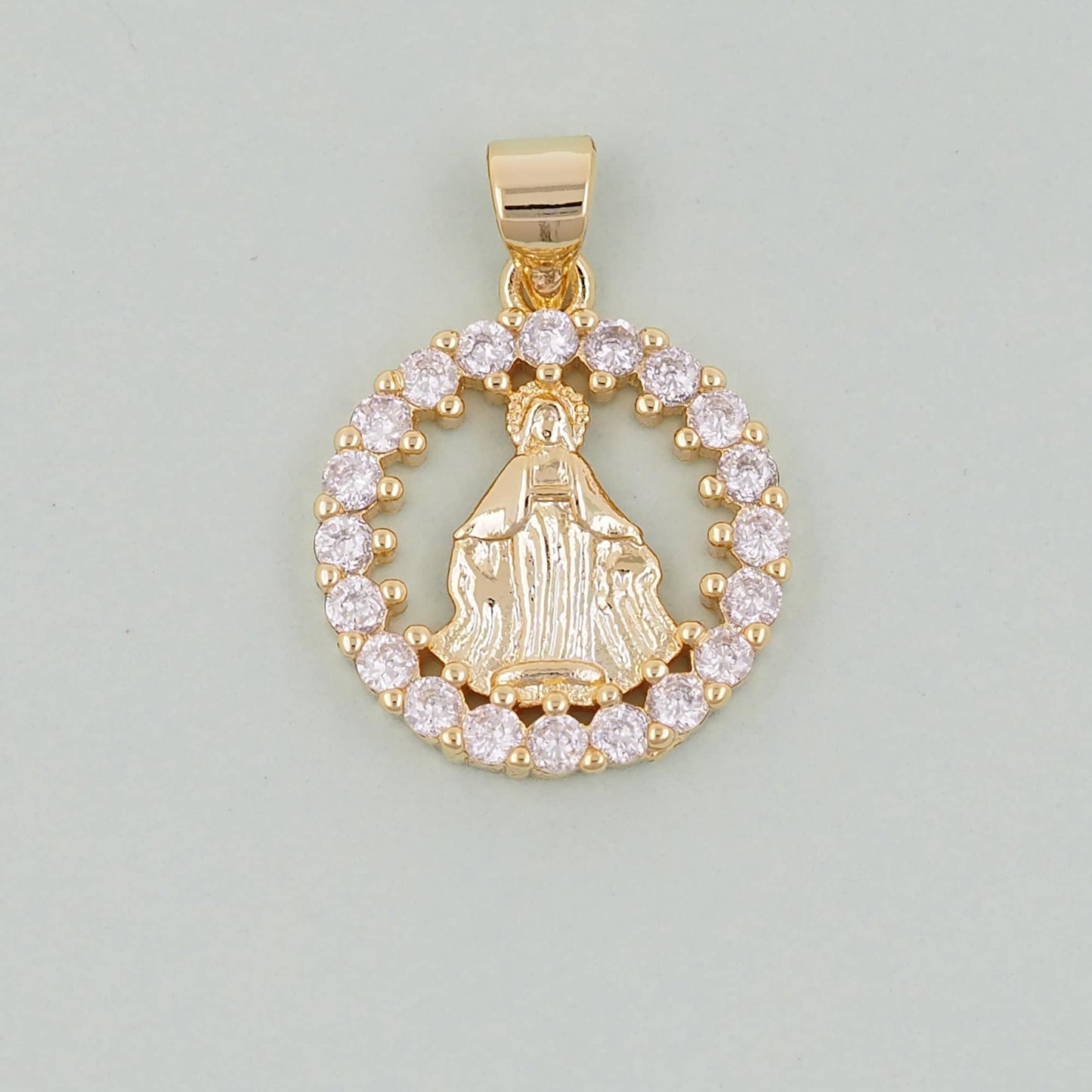 Gold Our Lady of Guadalupe Charms,18K Gold Filled virgin mary Pendant,virgin mary Charm Bracelet Necklace for DIY Jewelry Making Supply