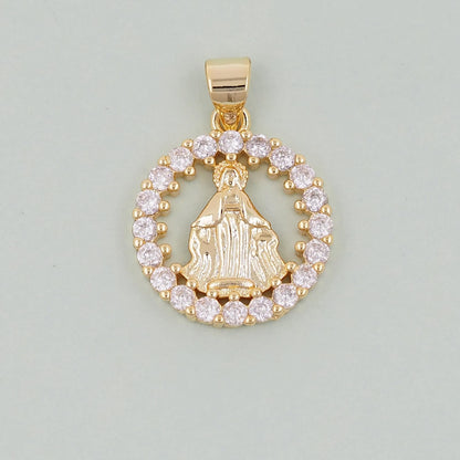Gold Our Lady of Guadalupe Charms,18K Gold Filled virgin mary Pendant,virgin mary Charm Bracelet Necklace for DIY Jewelry Making Supply