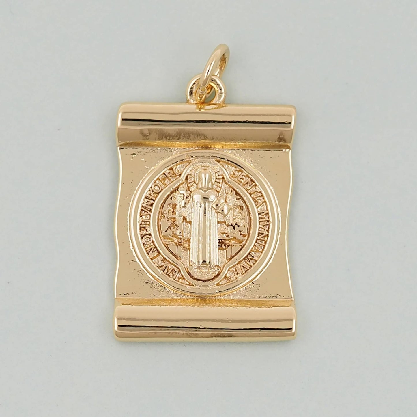 Gold Benedict Charms,18K Gold FilledBenedict Pendant,Rectangle Benedict Charm Bracelet Necklace for DIY Jewelry Making Supply