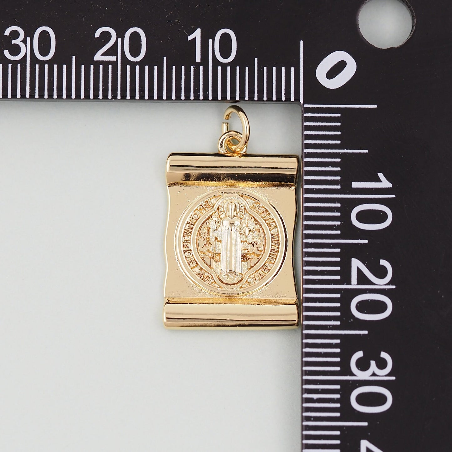 Gold Benedict Charms,18K Gold FilledBenedict Pendant,Rectangle Benedict Charm Bracelet Necklace for DIY Jewelry Making Supply