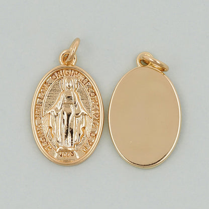 Gold Our Lady of Guadalupe Charms,18K Gold Filled virgin mary Pendant,virgin mary Charm Bracelet Necklace for DIY Jewelry Mak