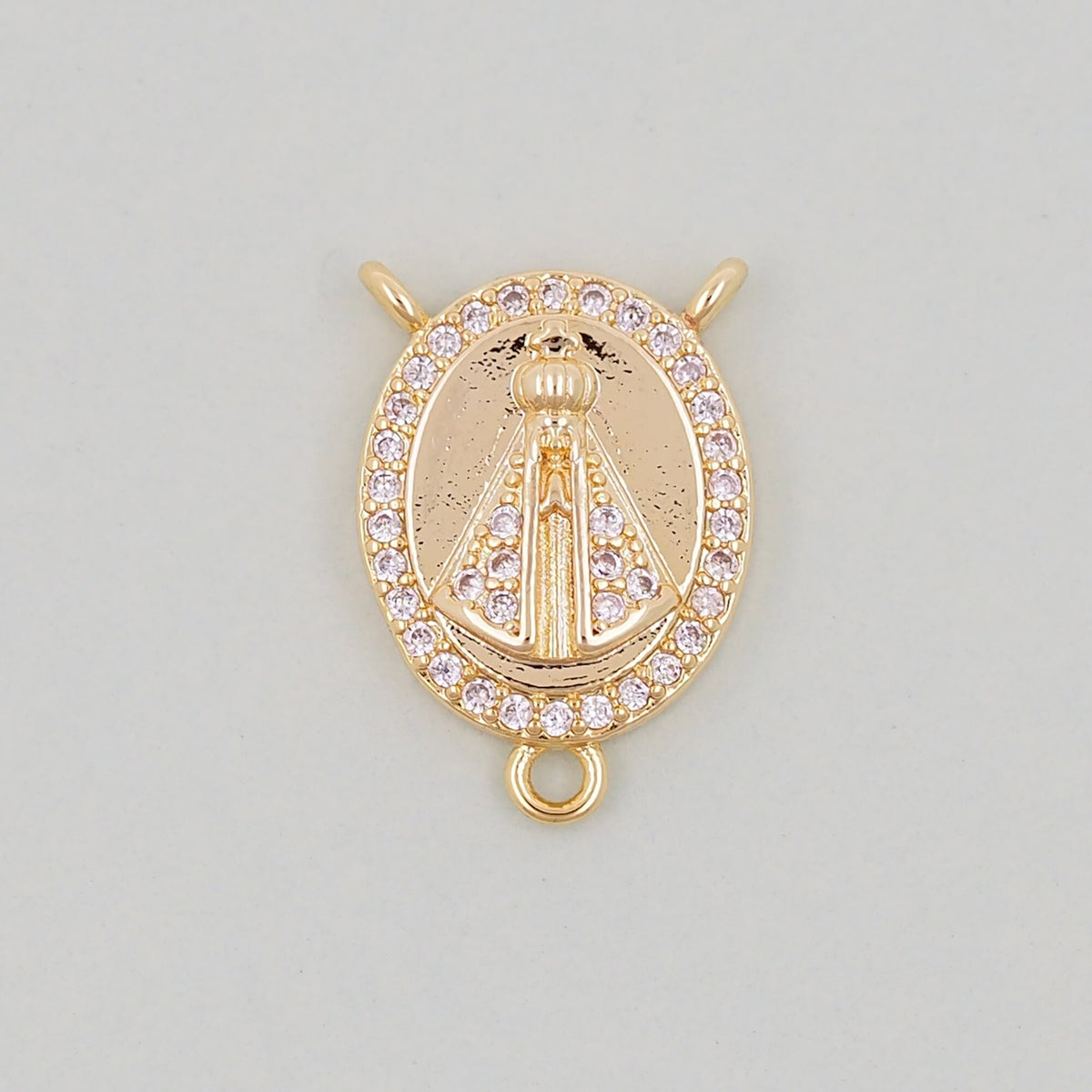 Gold church Charms,18K Gold Filled church Pendant,Oval Charm Bracelet Necklace for DIY Jewelry Making Supply