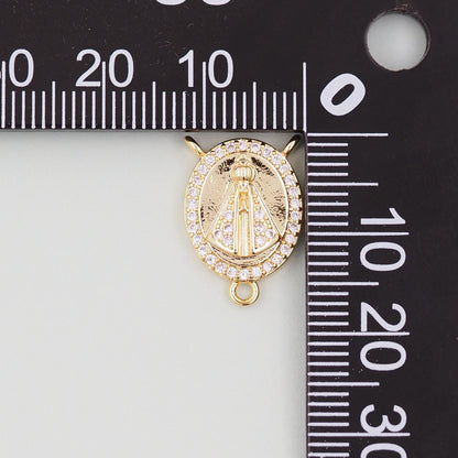 Gold church Charms,18K Gold Filled church Pendant,Oval Charm Bracelet Necklace for DIY Jewelry Making Supply