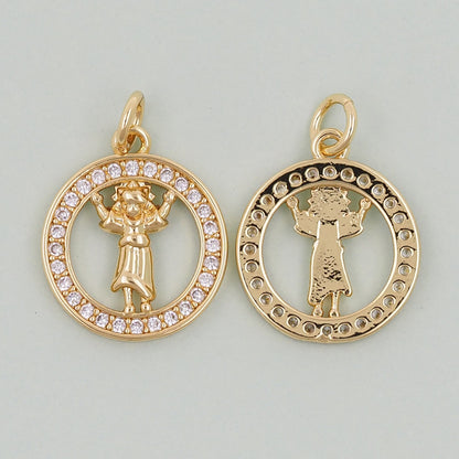Gold religion Charms,18K Gold Filled religion Pendant,holy Charm Bracelet Necklace for DIY Jewelry Making Supply