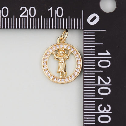 Gold religion Charms,18K Gold Filled religion Pendant,holy Charm Bracelet Necklace for DIY Jewelry Making Supply
