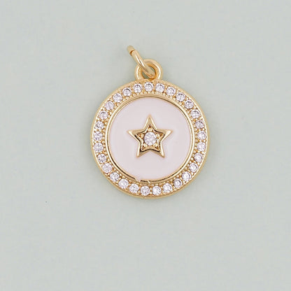 18K Gold Filled Star CZ Charm Pendant for Jewelry Making