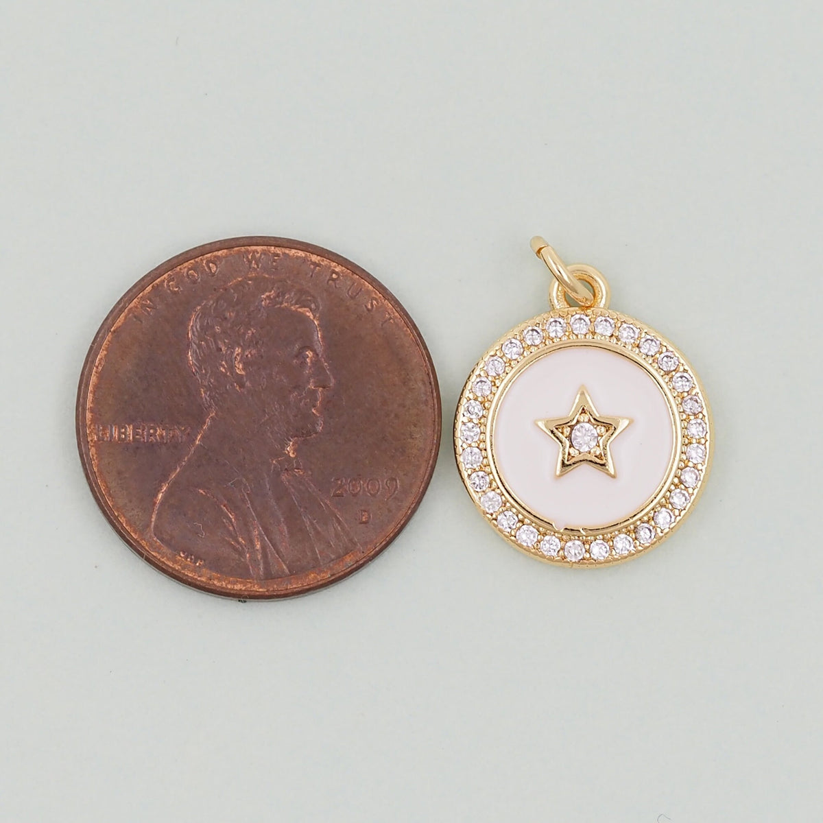18K Gold Filled Star CZ Charm Pendant for Jewelry Making