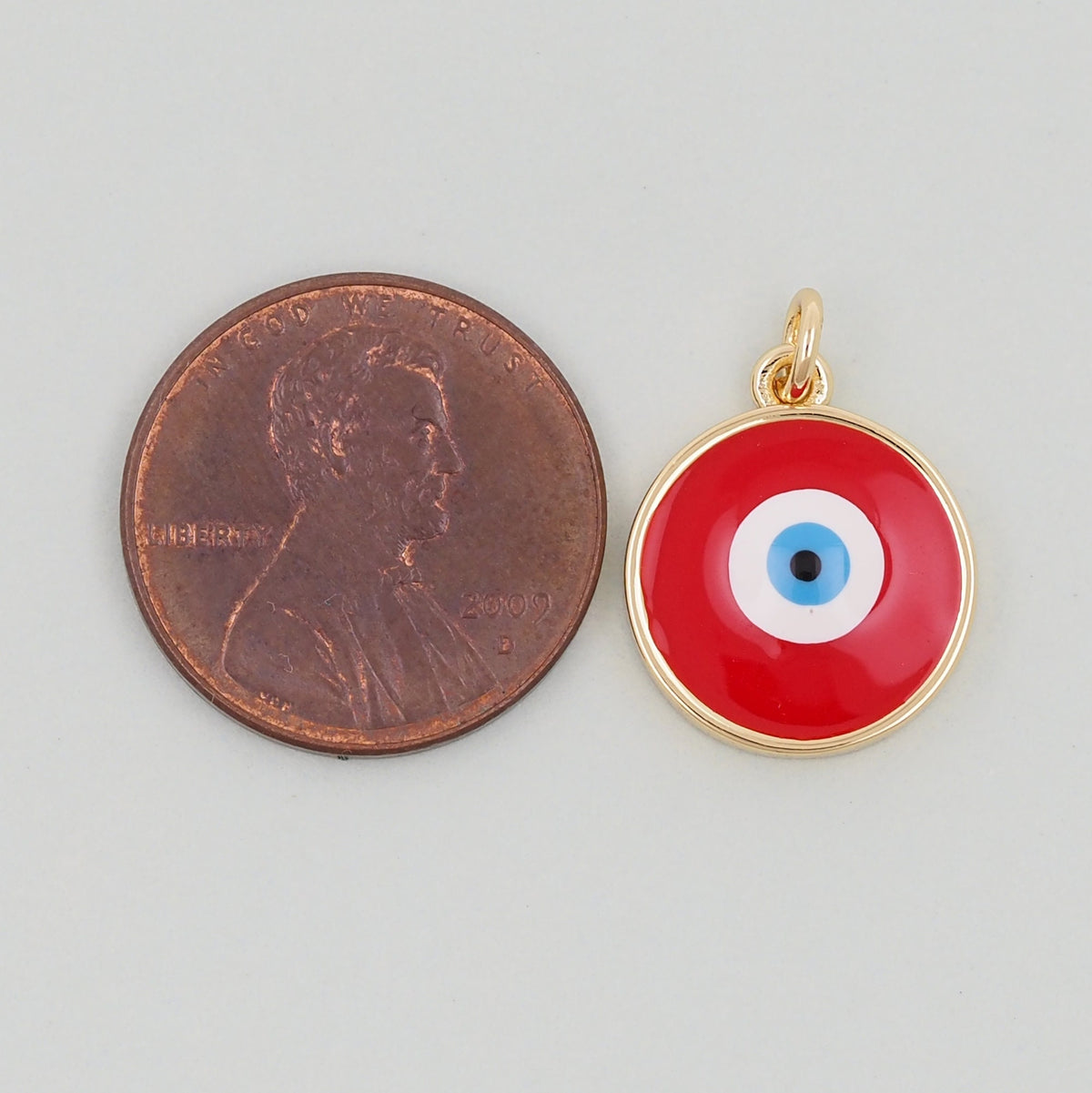 Gold Round Evil Eye Charms,18K Gold Filled Evil Eye Pendant,Enamel Evil Eye Charm Bracelet Necklace for DIY Jewelry Making Su