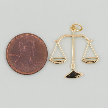 Gold Libra Charms,18K Gold Filled Scales of Justice Pendant,Scales Charm Bracelet Necklace for DIY Jewelry Making Supply