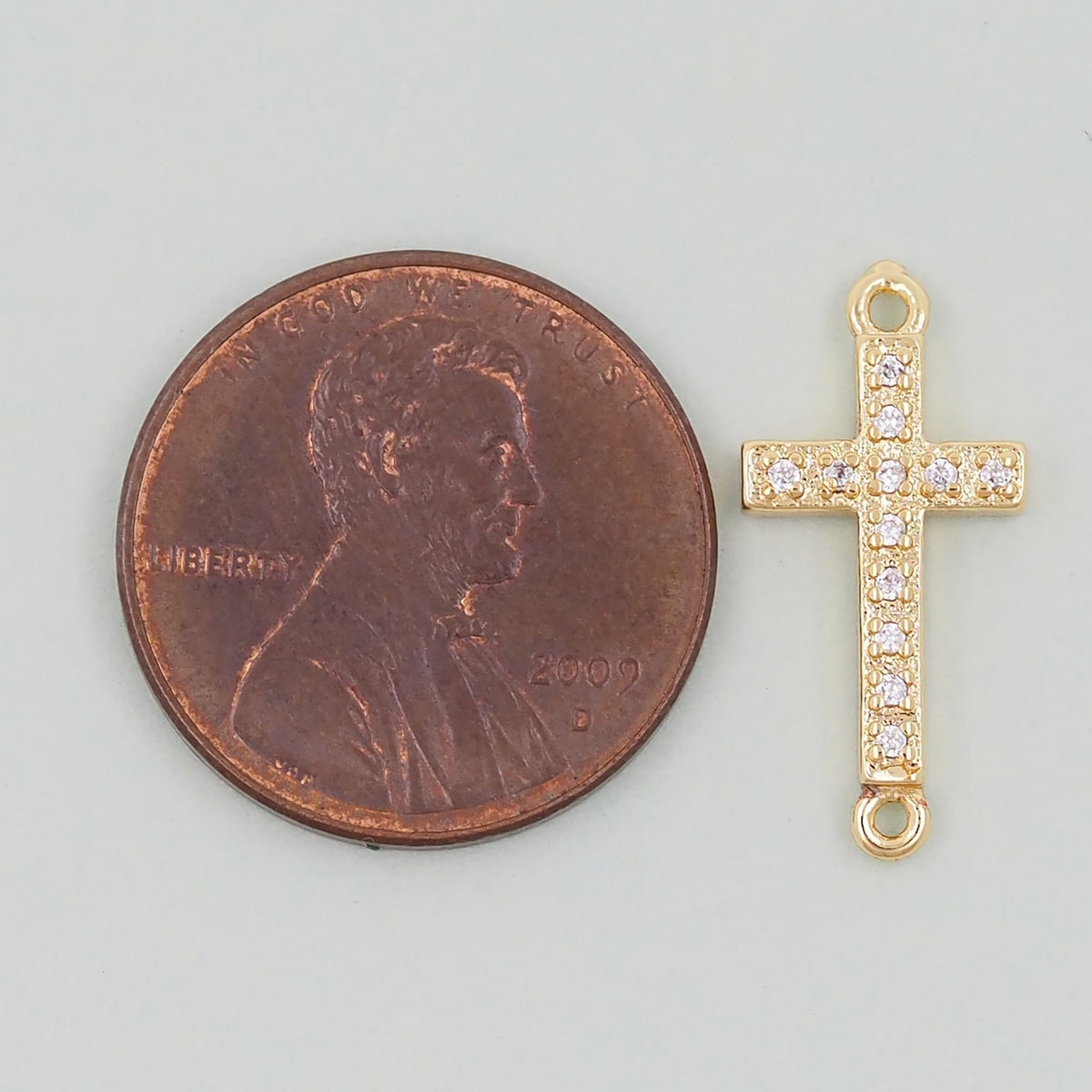 18K Gold Filled Cross Pendant,Cross Charm Bracelet Necklace for DIY Jewelry Making Supply