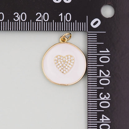 Gold Heart Charms,18K Gold Filled Heart Pendant,Heart Charm Bracelet Necklace for DIY Jewelry Making Supply