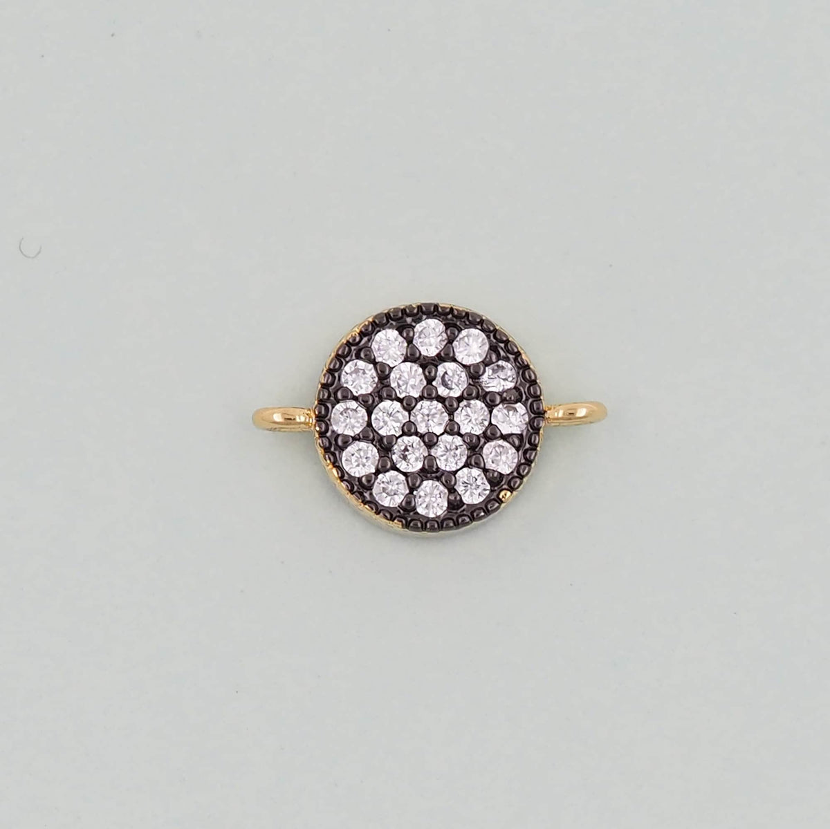 Gold Round Connector Charms,18K Gold Filled Round Pendant,Round Charm Bracelet Necklace for DIY Jewelry Making Supply