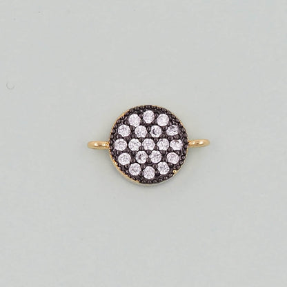 Gold Round Connector Charms,18K Gold Filled Round Pendant,Round Charm Bracelet Necklace for DIY Jewelry Making Supply