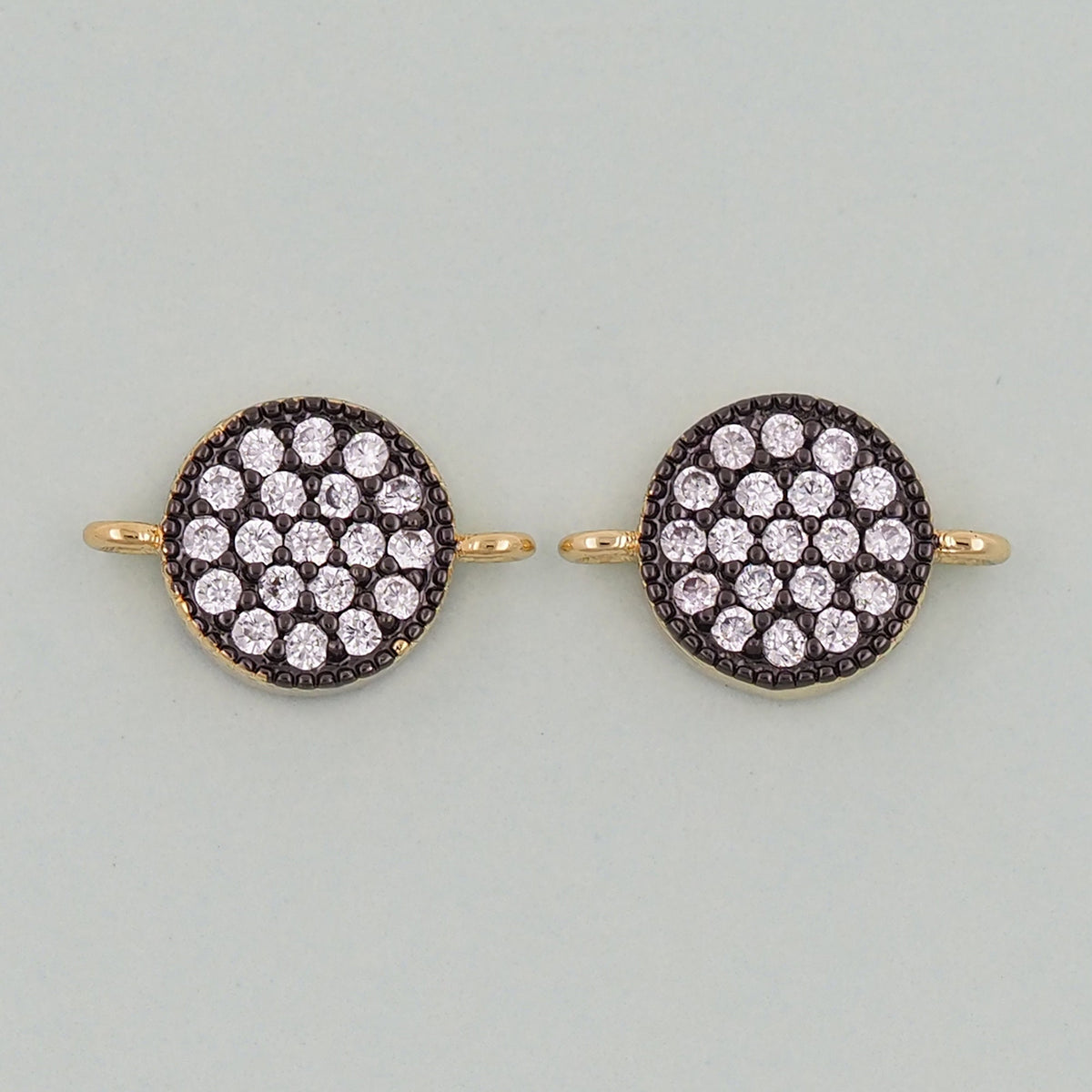 Gold Round Connector Charms,18K Gold Filled Round Pendant,Round Charm Bracelet Necklace for DIY Jewelry Making Supply