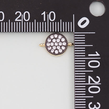 Gold Round Connector Charms,18K Gold Filled Round Pendant,Round Charm Bracelet Necklace for DIY Jewelry Making Supply