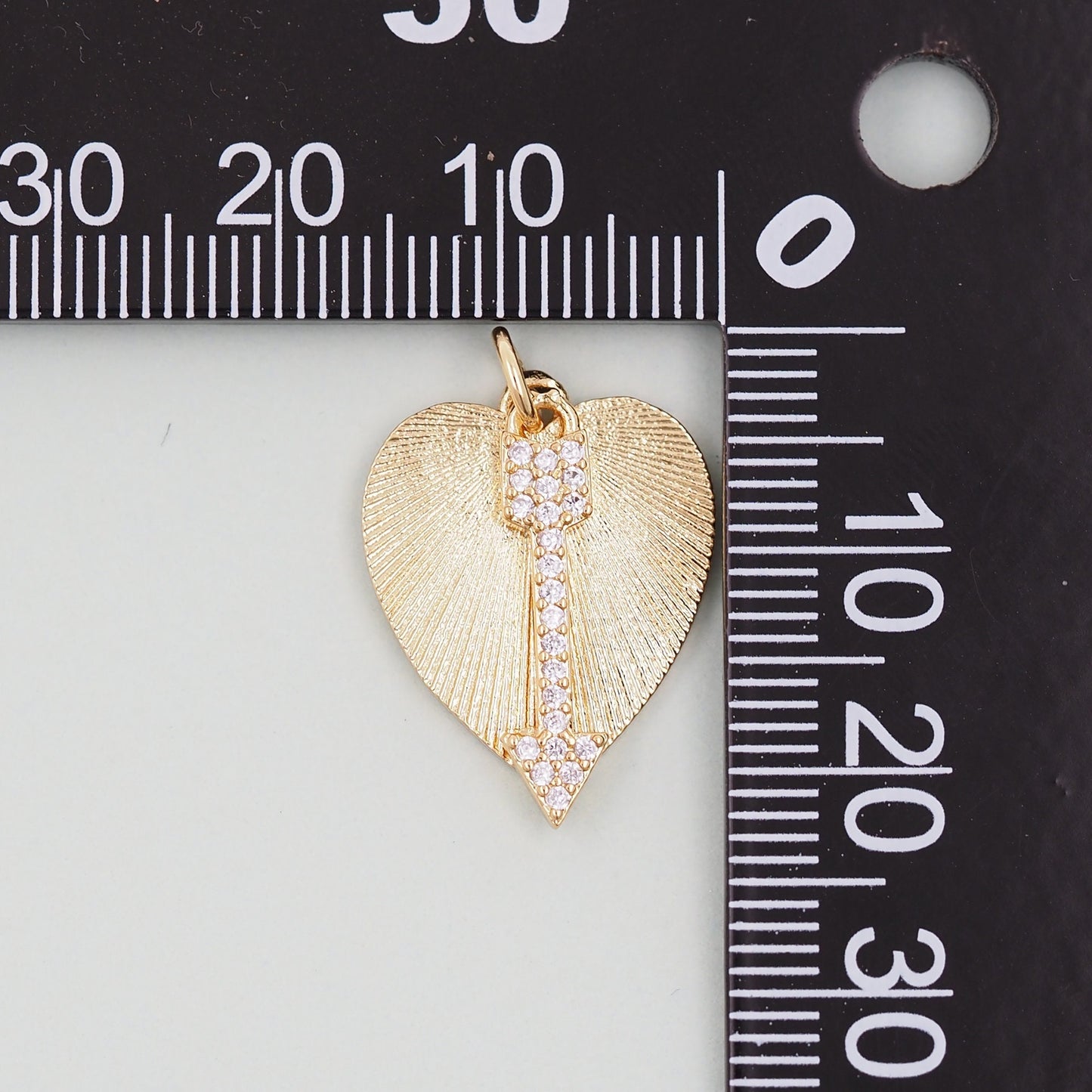 Gold Heart Charms,18K Gold Filled Heart Pendant,arrow Charm Bracelet Necklace for DIY Jewelry Making Supply
