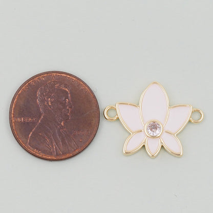 18K Gold Filled Flower Charm Pendant for Jewelry Making