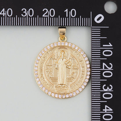 Gold Benedict Charms,18K Gold Filled Benedict Pendant,Round Benedict Charm Bracelet Necklace for DIY Jewelry Making Supply