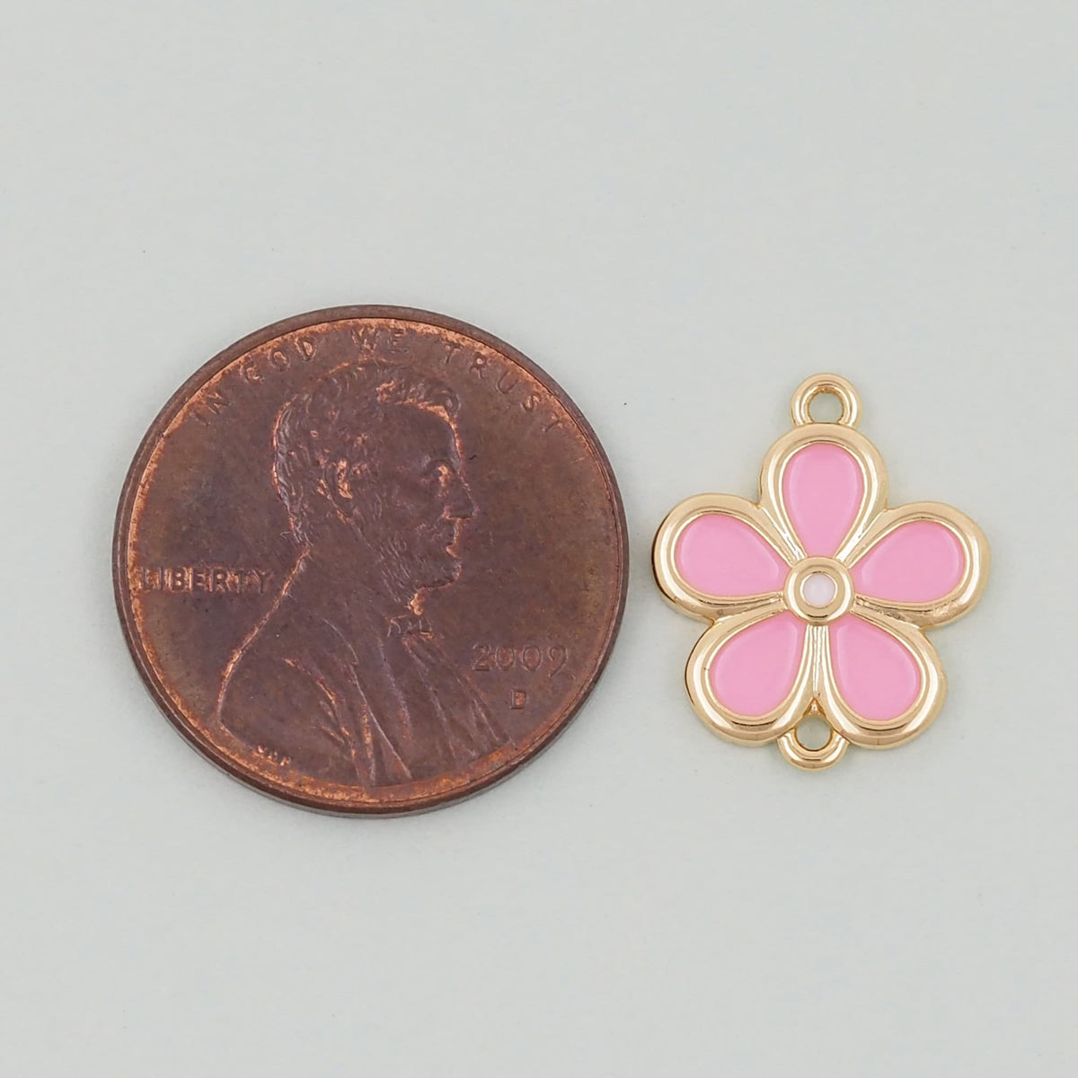 Gold Enamel Flower Charms,18K Gold Filled flower daisy Pendant,flower Charm Bracelet Necklace for DIY Jewelry Making Supply