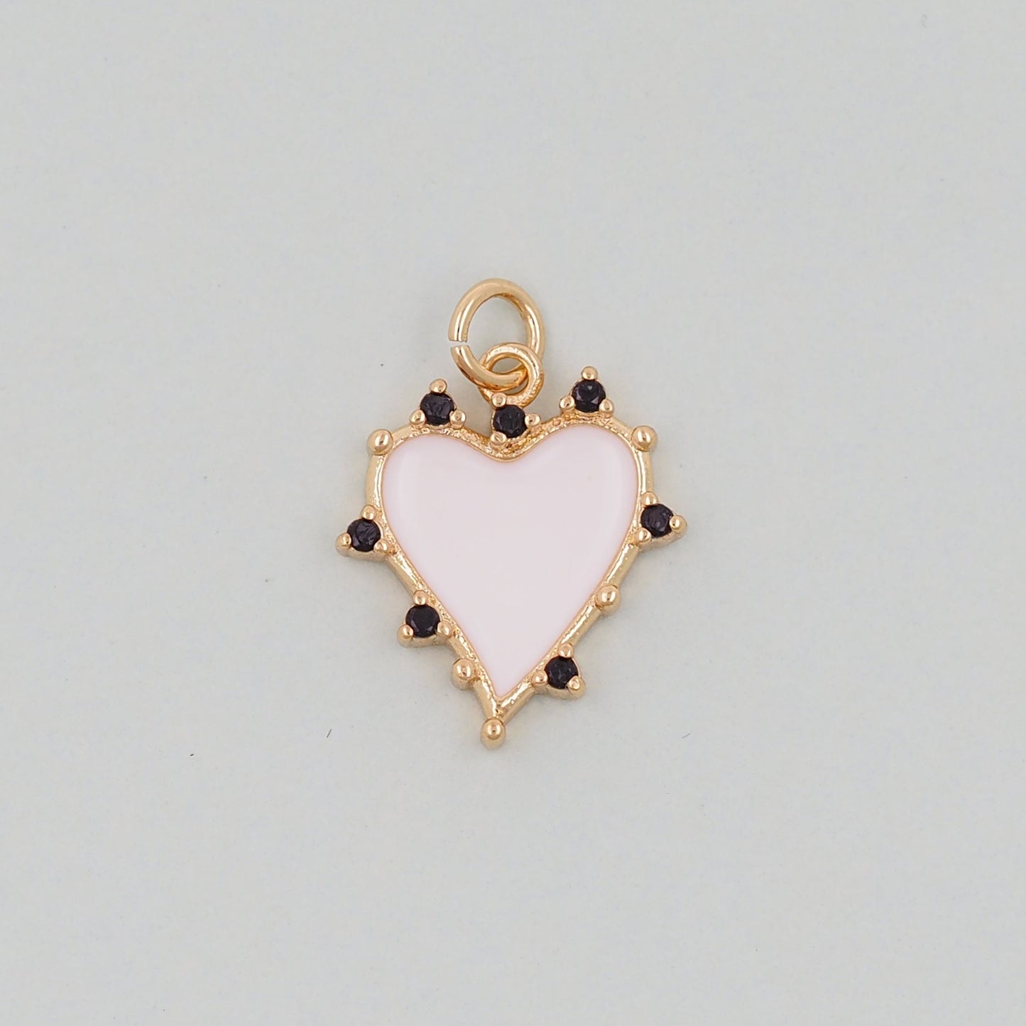 Gold Heart Charms,18K Gold Filled Love Pendant Charm Bracelet Necklace for DIY Jewelry Making Supply