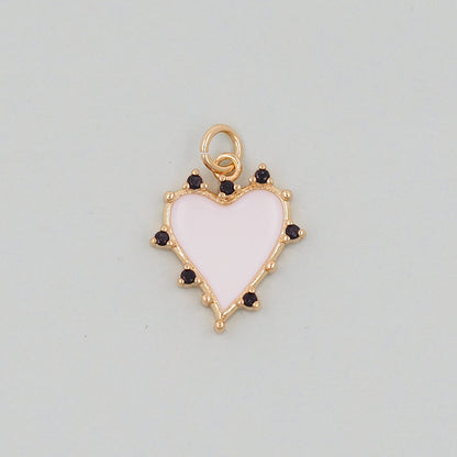 Gold Heart Charms,18K Gold Filled Love Pendant Charm Bracelet Necklace for DIY Jewelry Making Supply