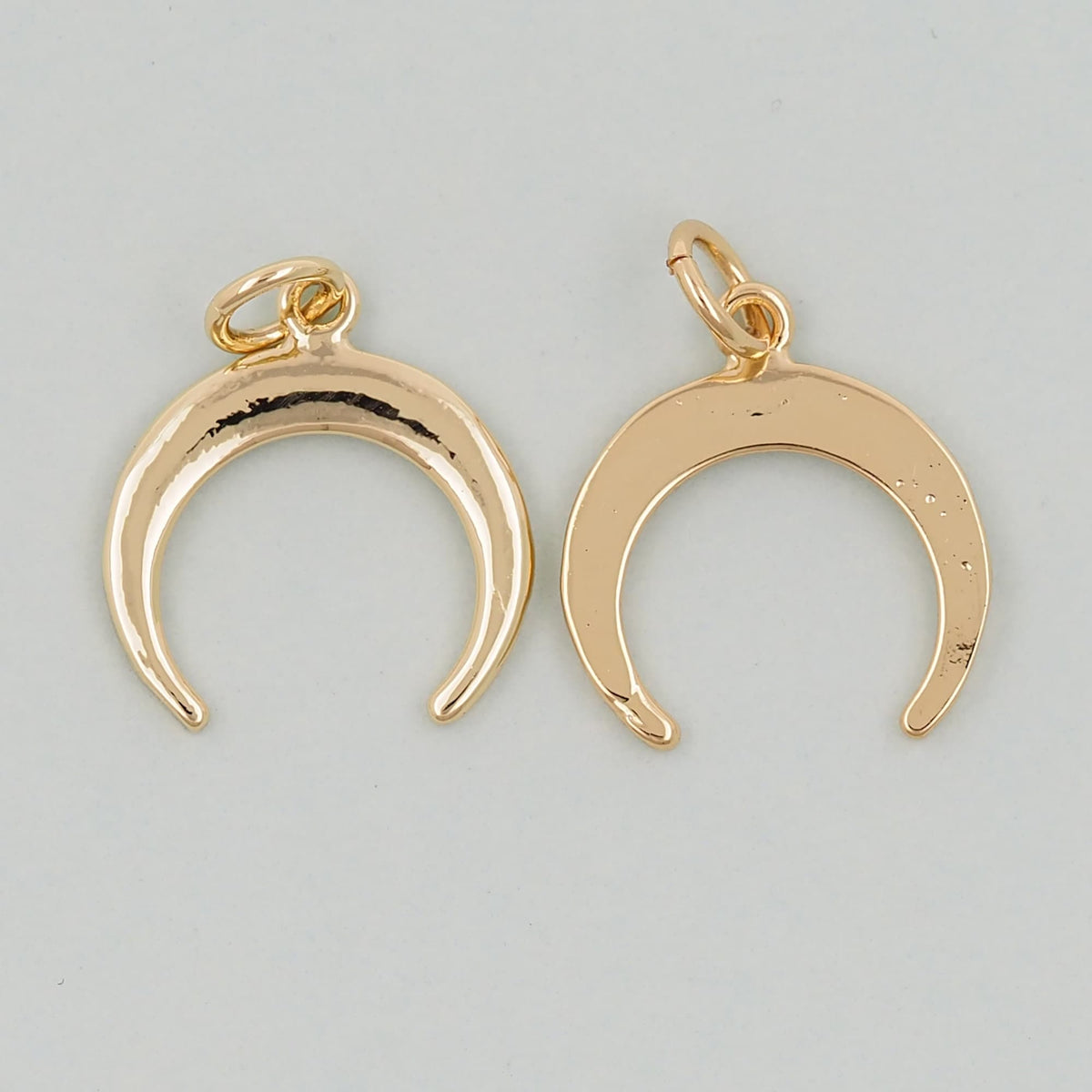 18K Gold Filled Horn Pendant,Horn Charm Bracelet Necklace for DIY Jewelry Making Supply