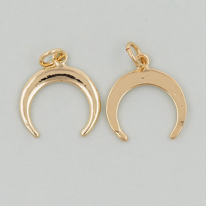 18K Gold Filled Horn Pendant,Horn Charm Bracelet Necklace for DIY Jewelry Making Supply