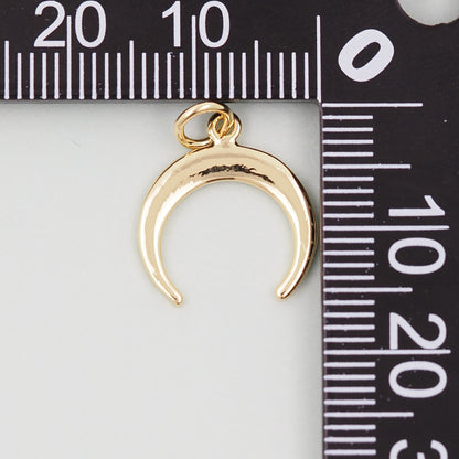 18K Gold Filled Horn Pendant,Horn Charm Bracelet Necklace for DIY Jewelry Making Supply