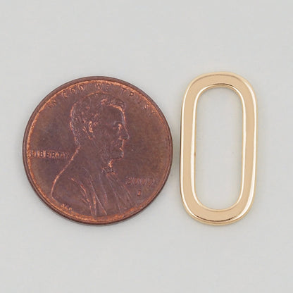 Gold rectangle Charms,18K Gold Filled Oval Pendant,rectangle Charm Bracelet Necklace for DIY Jewelry Making Supply