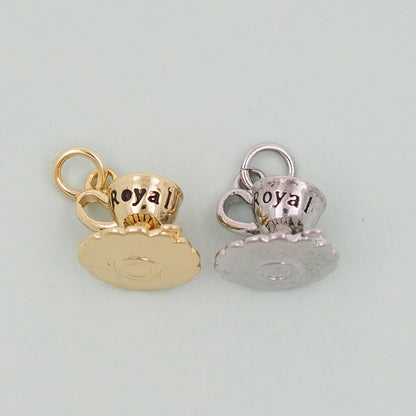 Gold cup Charms,18K Gold Filled cup Pendant,cup Charm Bracelet Necklace for DIY Jewelry Making Supply