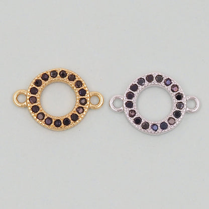 Gold Round Connector Charms,18K Gold Filled Round Pendant,Round Charm Bracelet Necklace for DIY Jewelry Making Supply