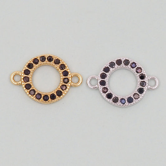 Gold Round Connector Charms,18K Gold Filled Round Pendant,Round Charm Bracelet Necklace for DIY Jewelry Making Supply