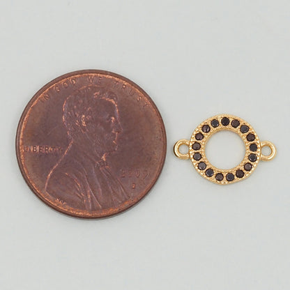 Gold Round Connector Charms,18K Gold Filled Round Pendant,Round Charm Bracelet Necklace for DIY Jewelry Making Supply