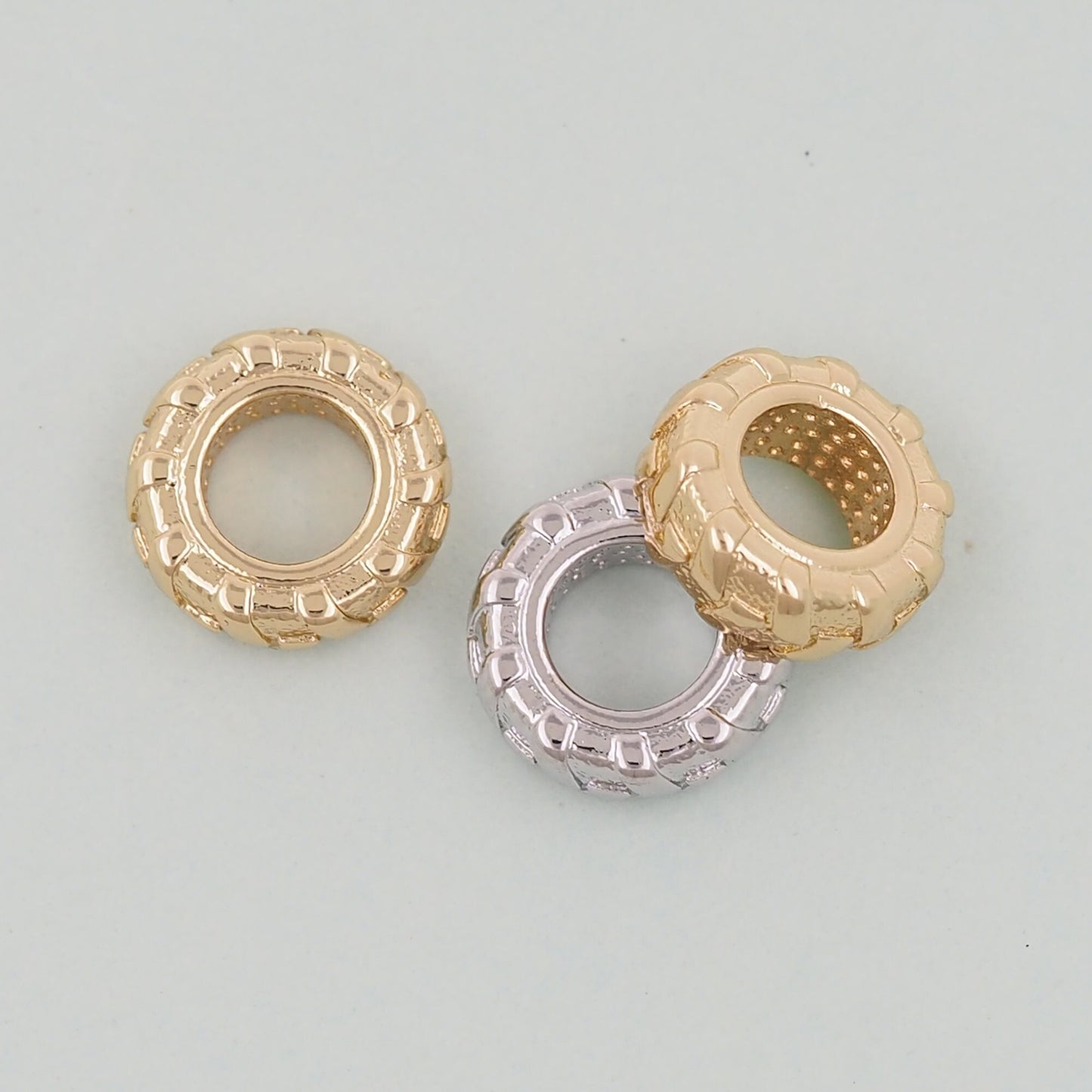 Gold Tire Charms,18K Gold Filled tire Pendant Charm Bracelet Necklace for DIY Jewelry Making Supply