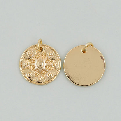 Gold Sun Charms,18K Gold Filled Sun Pendant,celestial  Charm Bracelet Necklace for DIY Jewelry Making Supply