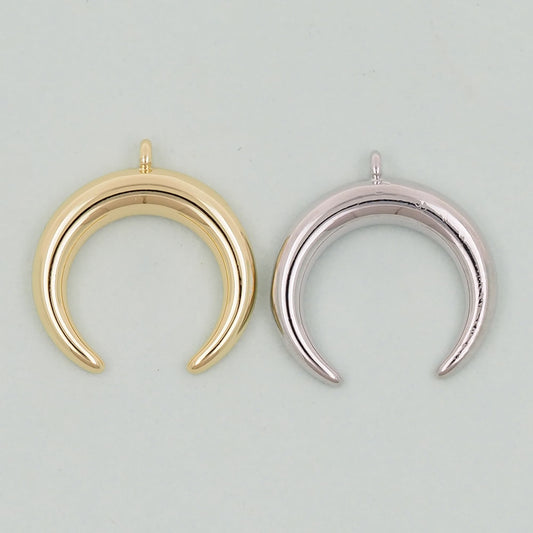 18K Gold Filled Horn Pendant,Horn Charm Bracelet Necklace for DIY Jewelry Making Supply