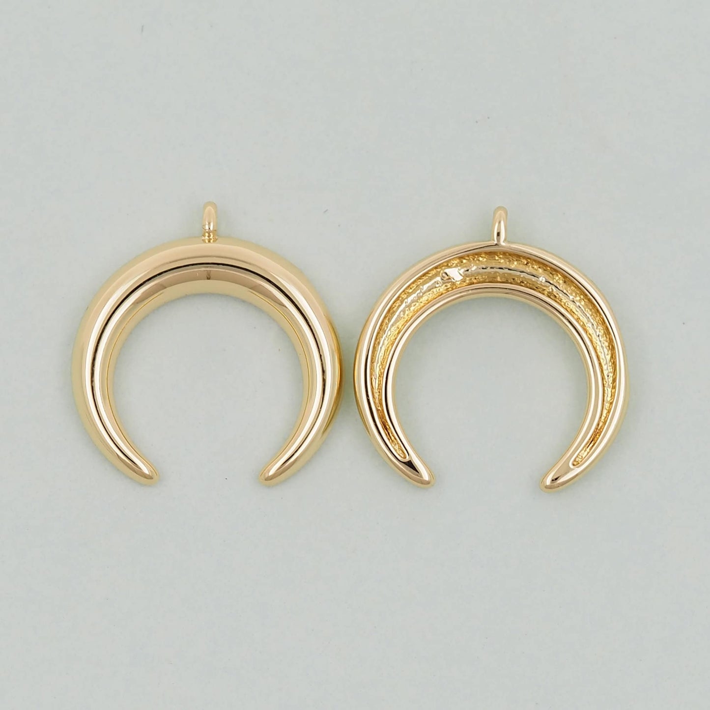 18K Gold Filled Horn Pendant,Horn Charm Bracelet Necklace for DIY Jewelry Making Supply