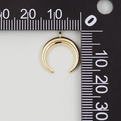18K Gold Filled Horn Pendant,Horn Charm Bracelet Necklace for DIY Jewelry Making Supply