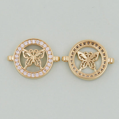 Gold Butterfly Connector Charms,18K Gold Filled Butterfly Pendant,insect Charm Bracelet Necklace for DIY Jewelry Making Suppl