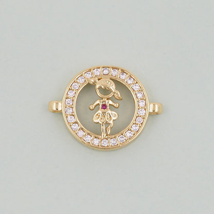 18K Gold Filled Boy Girl Pendant,Boy Girl Charm Bracelet Necklace for DIY Jewelry Making Supply
