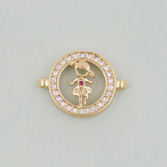 18K Gold Filled Boy Girl Pendant,Boy Girl Charm Bracelet Necklace for DIY Jewelry Making Supply