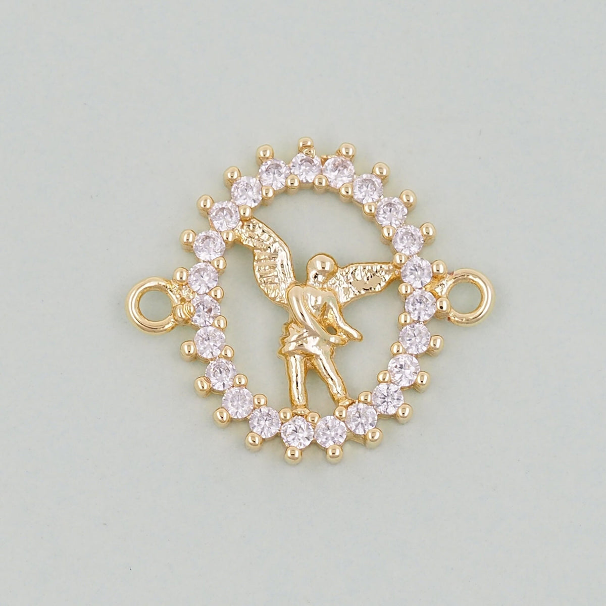 Gold Angel Connector Charms,18K Gold Filled Angel Pendant,Angel Charm Bracelet Necklace for DIY Jewelry Making Supply