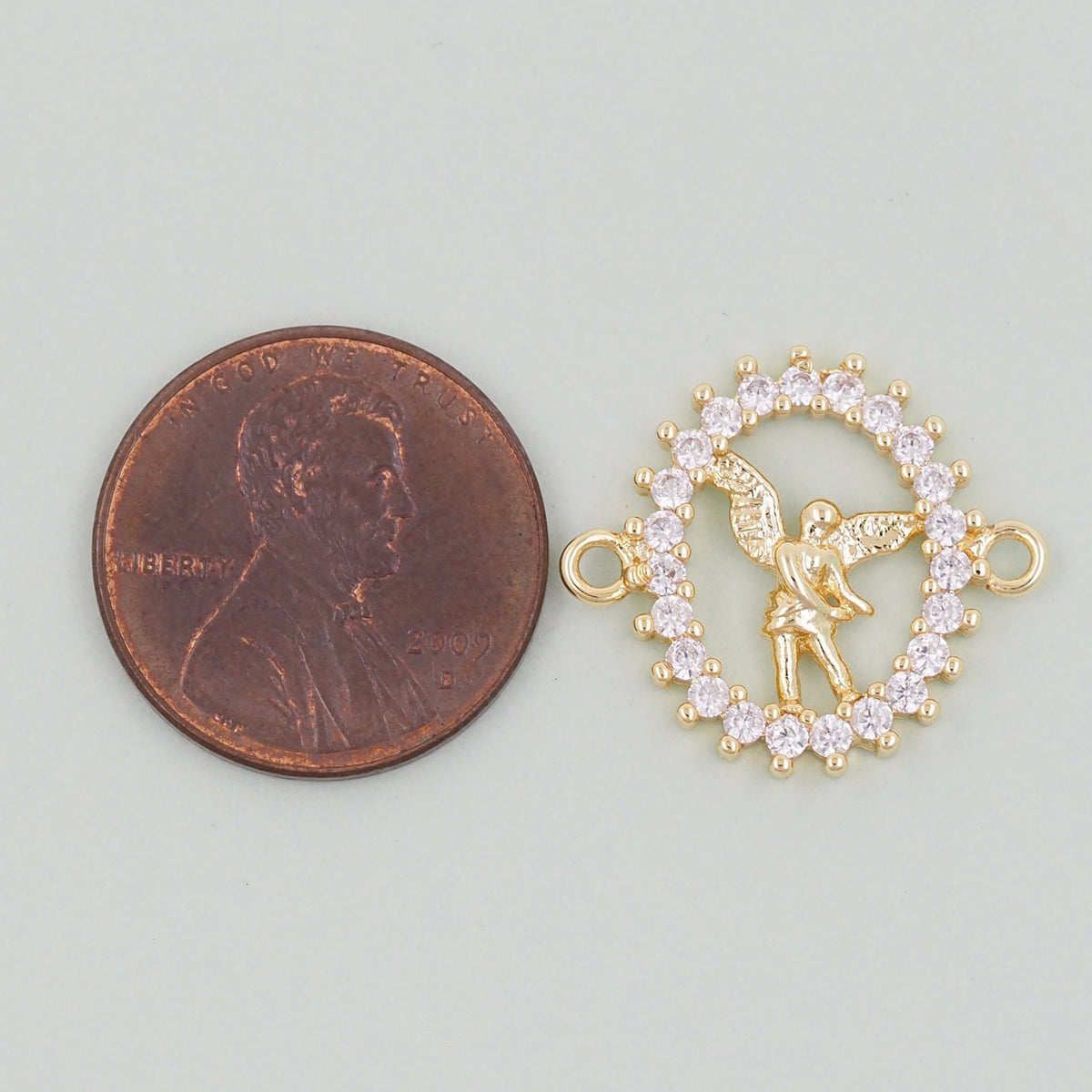 Gold Angel Connector Charms,18K Gold Filled Angel Pendant,Angel Charm Bracelet Necklace for DIY Jewelry Making Supply