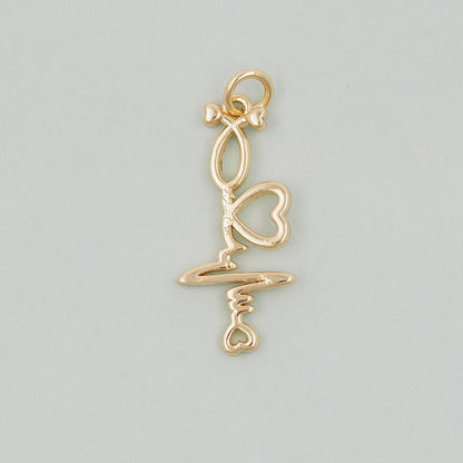 Gold Heart Charms,18K Gold Filled Heart Pendant,Heart Charm Bracelet Necklace for DIY Jewelry Making Supply
