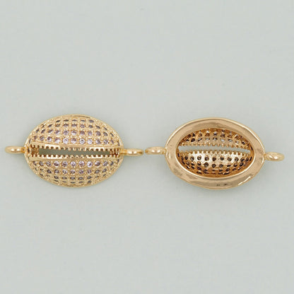 Gold Shell Connector Charms,18K Gold Filled Conch Shell Pendant,Conch Shell Charm Bracelet Necklace for DIY Jewelry Making Supply