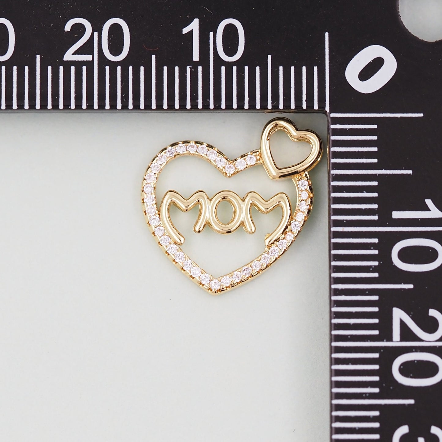 Gold Heart Charms,18K Gold Filled Heart Pendant,Mom Charm Bracelet Necklace for DIY Jewelry Making Supply